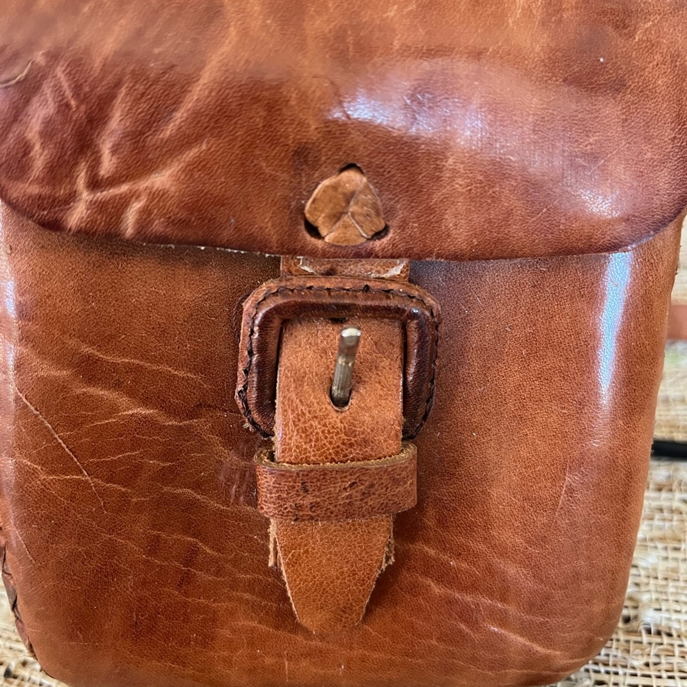 Artisan Handcrafted Brown Leather Small purse NEW with Stamp - Picture 5 of 12